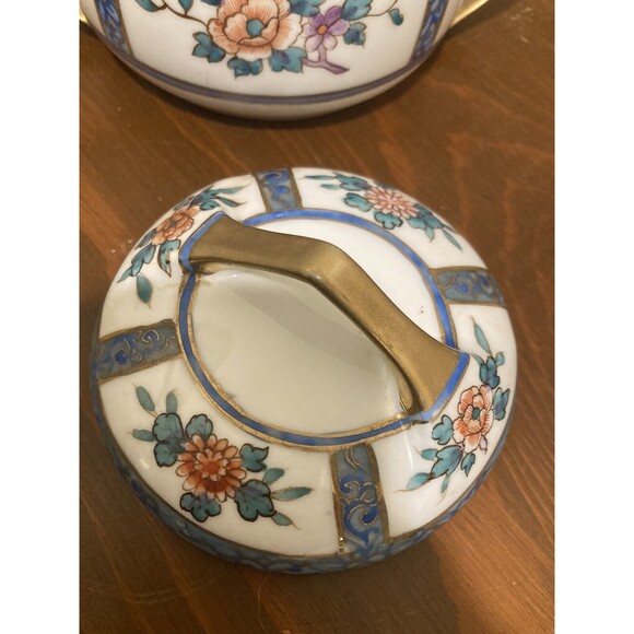 Vintage Nippon Hand Painted Floral Sugar & Creamer Set Floral - Picture 5 of 16
